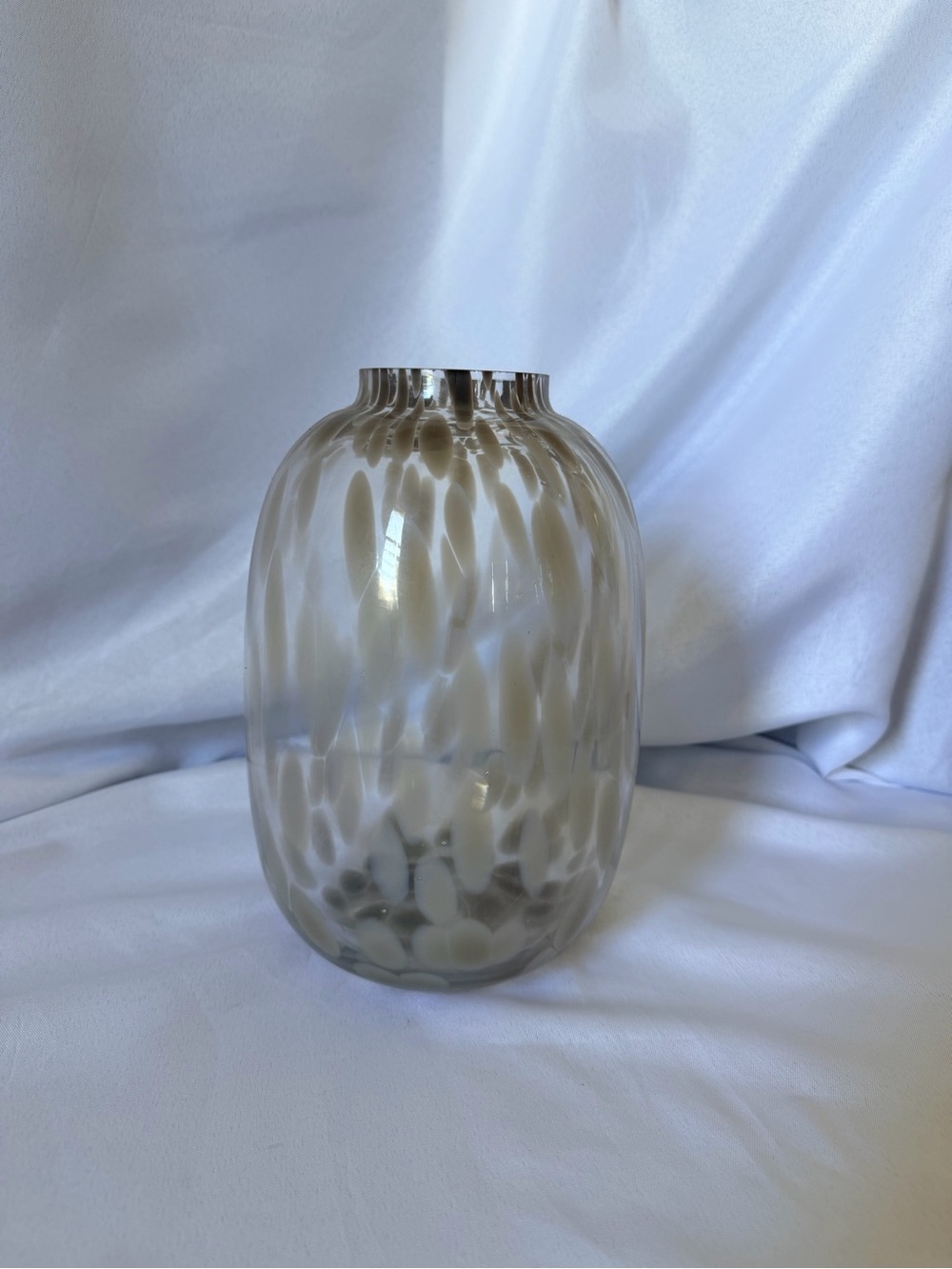 Smoky Speckled Glass Vase - Neutral Tones